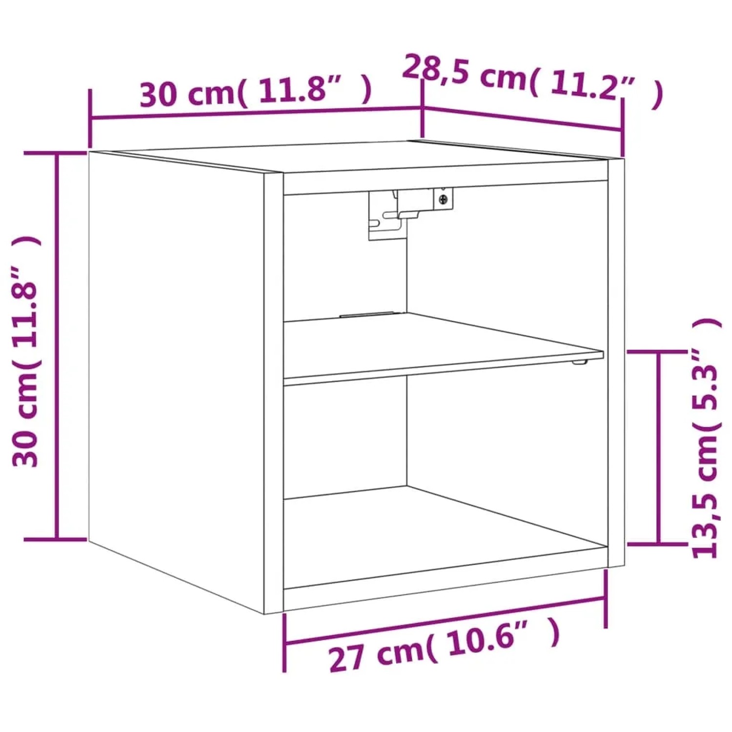 vidaXL TV-Wandschränke mit LED-Leuchten 2 Stk Betongrau 30x28,5x30 cm 836980_17