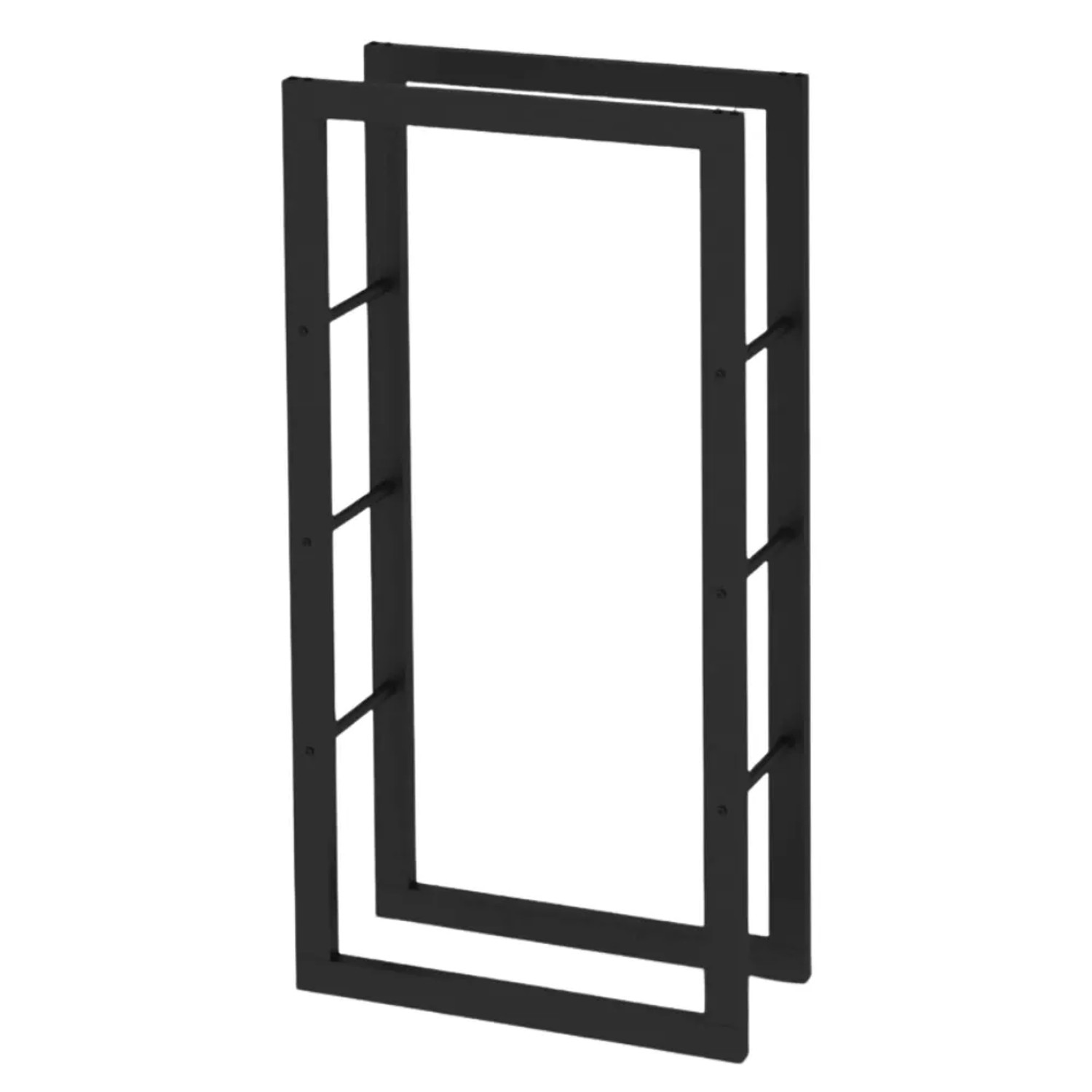DELUKE Kaminholzregal Innen Metall KEOP Schwarz 60x25x125cm Brennholzregal Feuerholzregal Kaminholzhalter Holzständer Holzhalter Holzlager