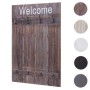 MCW Wandgarderobe C89 Welcome Shabby Braun mit 8 Haken im Shabby-Look.