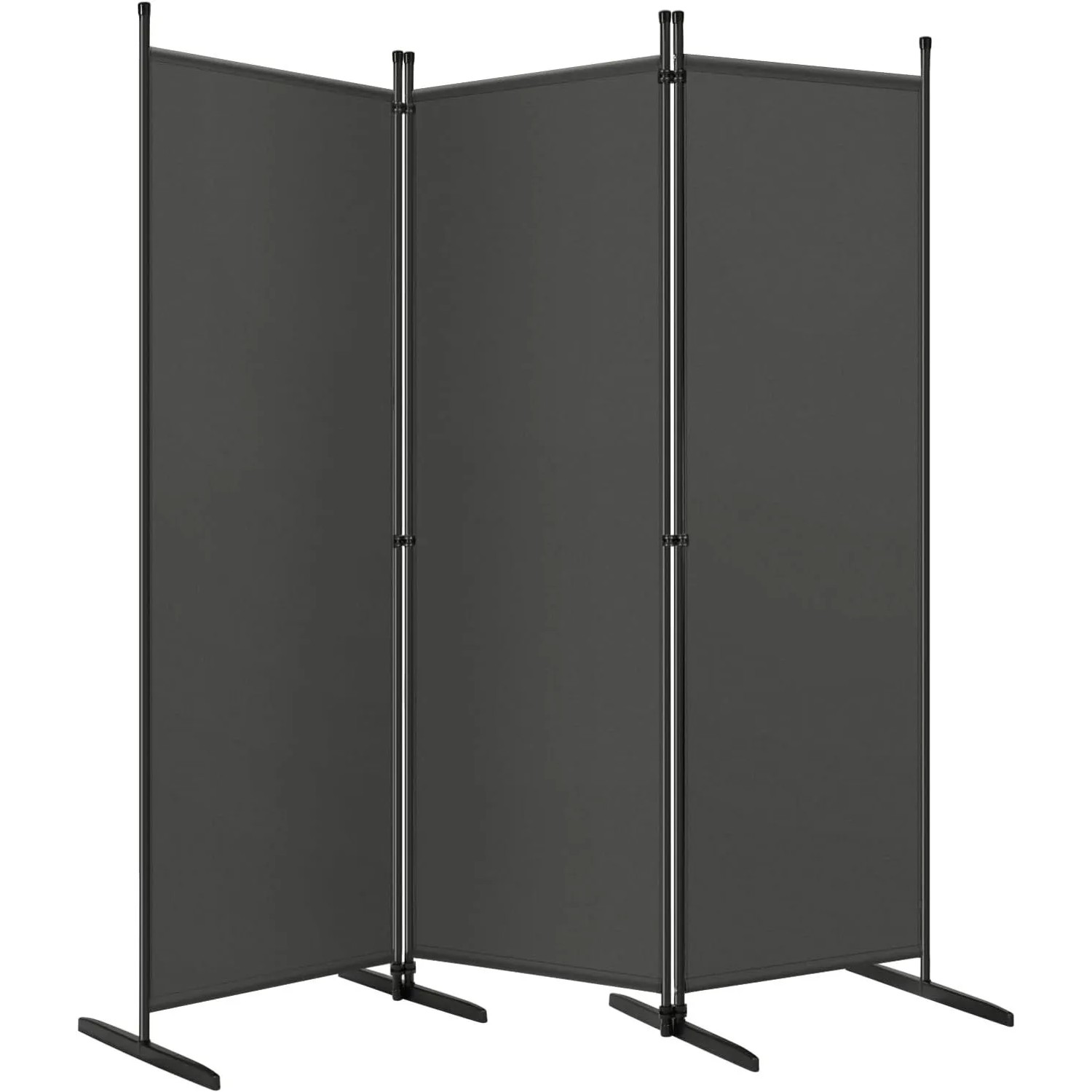 WOLTU Paravent Klappbar Sichtschutz Trennwand Dunkelgrau 167x177 cm