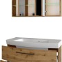Held Möbel Waschtisch-Set Florenz, 100 cm, Wotaneiche, mit Spiegelschrank und Unterschrank.