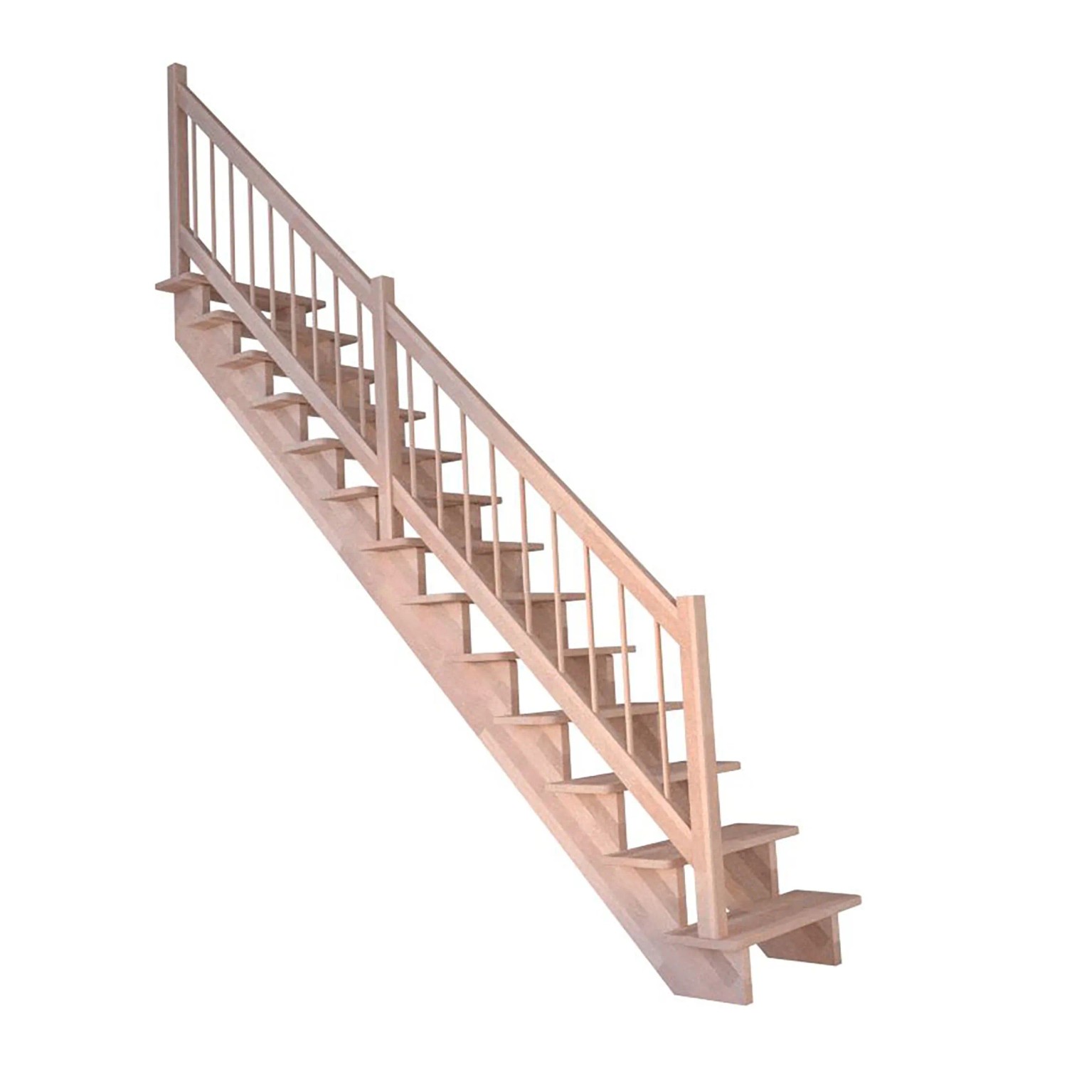 Treppe Lindos Buche Gerade 80 cm Holz-Design-Geländer FSC® günstig online kaufen