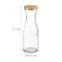 Relaxdays Wasserkaraffe Glas Bambus Transparent mit Deckel 2er Pack 27 cm x 9,5 cm 0,6 kg_4