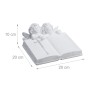 Relaxdays Grabengel mit Buch Polyresin Weiß Wetterfest Frostfest 10 cm x 20 cm x 20 cm 770 g_4