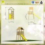 Wendi Toys Spielturm Falke mit gelber Rutsche, Kletterwand und Leiter. Ideal für Kinder ab 4 Jahren.