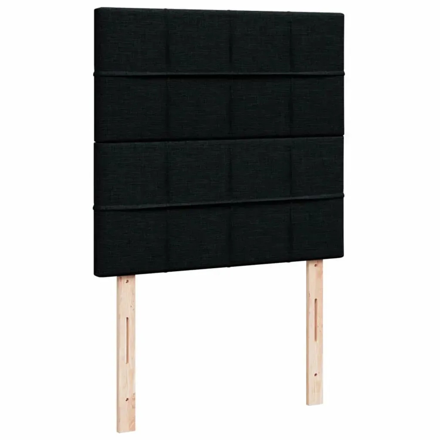 Schwarzes vidaXL Boxspringbett mit Stoffbezug, 100x200 cm, mit Lattenrost und Kopfteil.