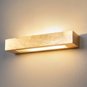 Lindby Wandleuchte Wandlampe Innen Emina 9613063 Modern in Gold Messing aus GipsTon 2-flammig E14 Wohnzimmerleuchte