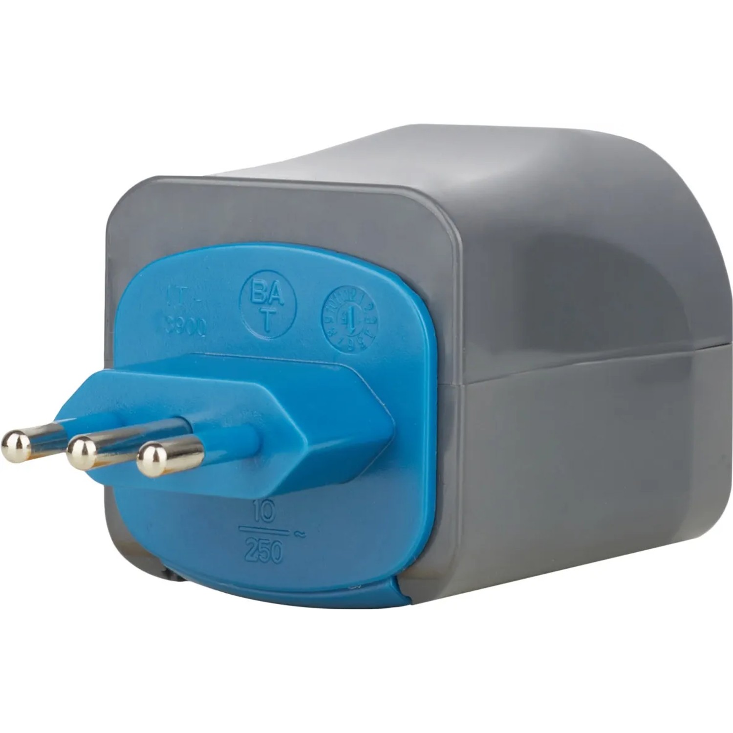 Brennenstuhl Reiseadapter-Set, schwarz, mit blauem Stecker für über 150 Länder.