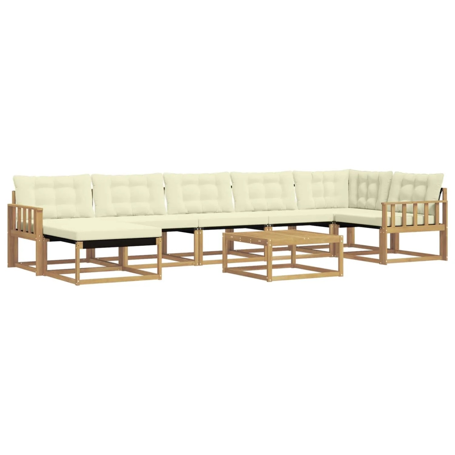 vidaXL Outdoor-Sofagarnitur 8 Stk Weiß und Creme 79 x 79 x 37 cm 3388920