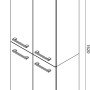 Fackelmann Doppel-Hochschrank Verona, 60 cm, Nussbaum/Weiß Hochglanz, mit vier Türen und Griffen.