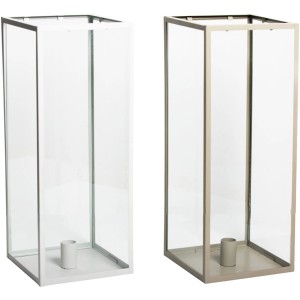 Windlicht Tarek von Boltze, 30 cm, in Silber und Gold. Dekoration für Innen und Außen.