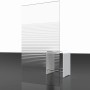 Schulte Eckeinstieg Sunny, 180x90 cm, silbernes Profil, Glasdekor mit Querstreifen.