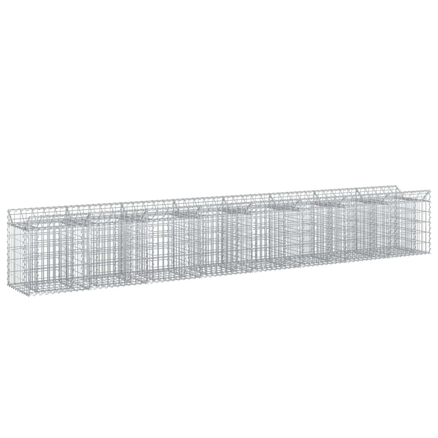 vidaXL Gabionen Hochbeet 2 Stk Silber 400 x 50 x 60 cm 3422217