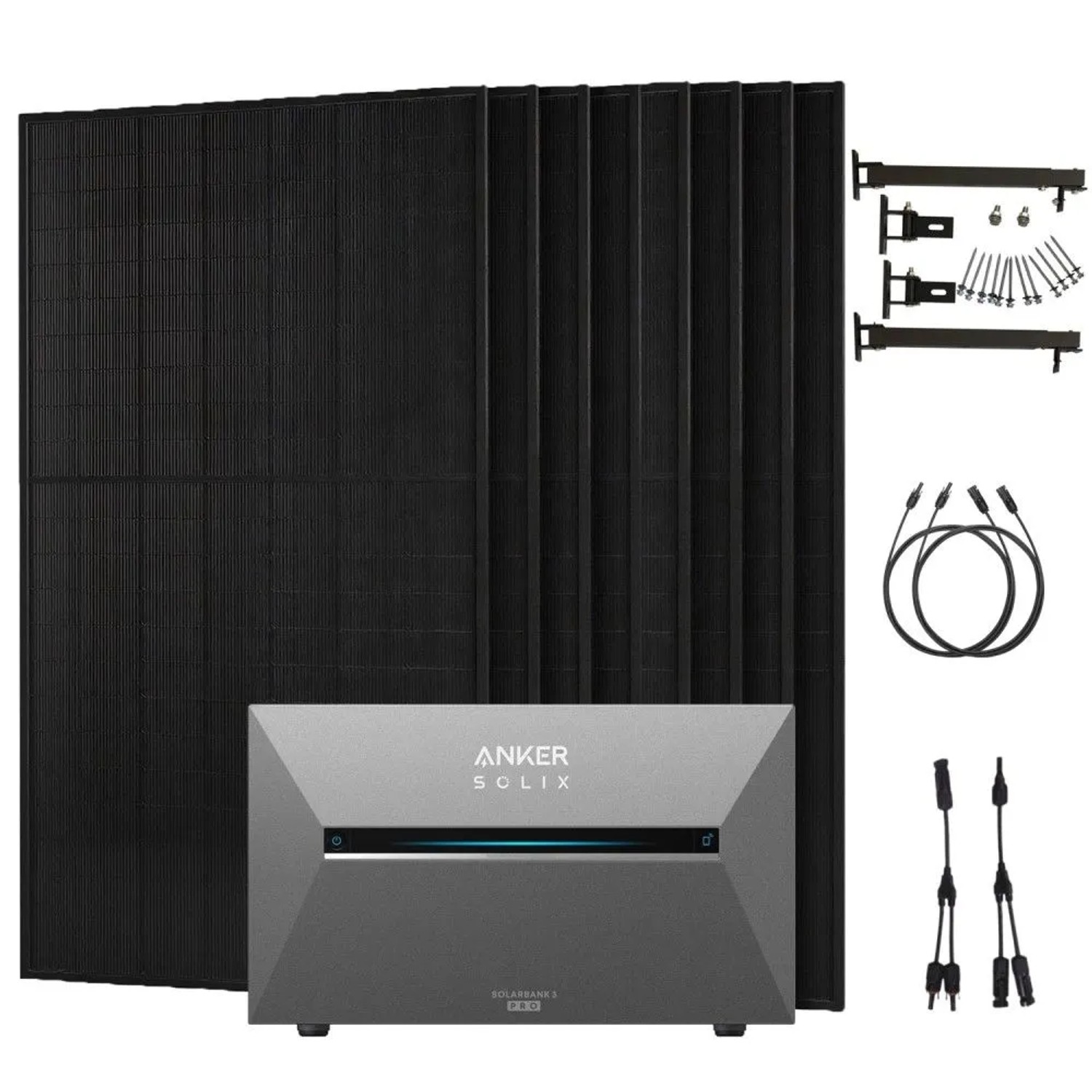 Anker SOLIX 4040 W Balkonkraftwerk mit Solarbank 3 Pro Mit Halterung für Flachdach