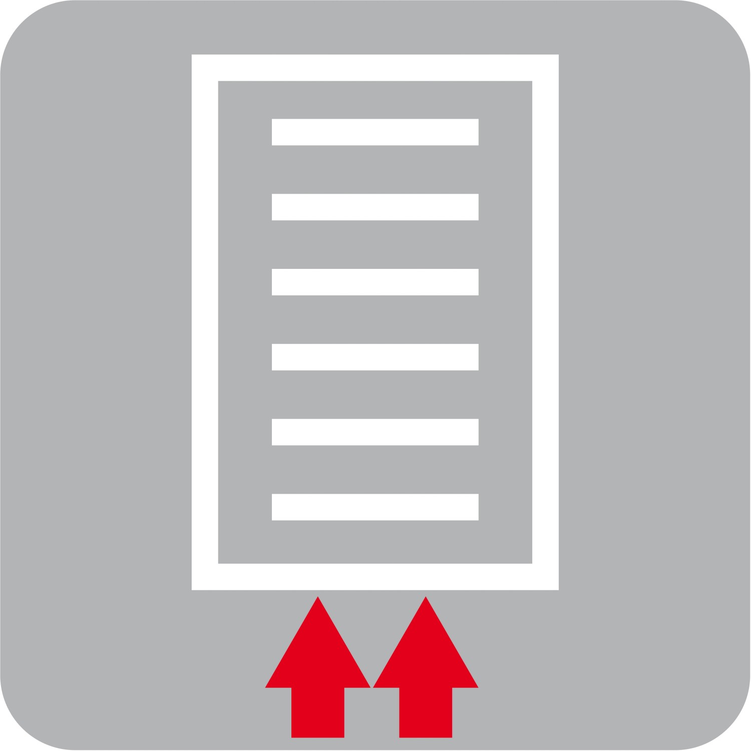 Symbol für Heizkörper mit Mittenanschluss.