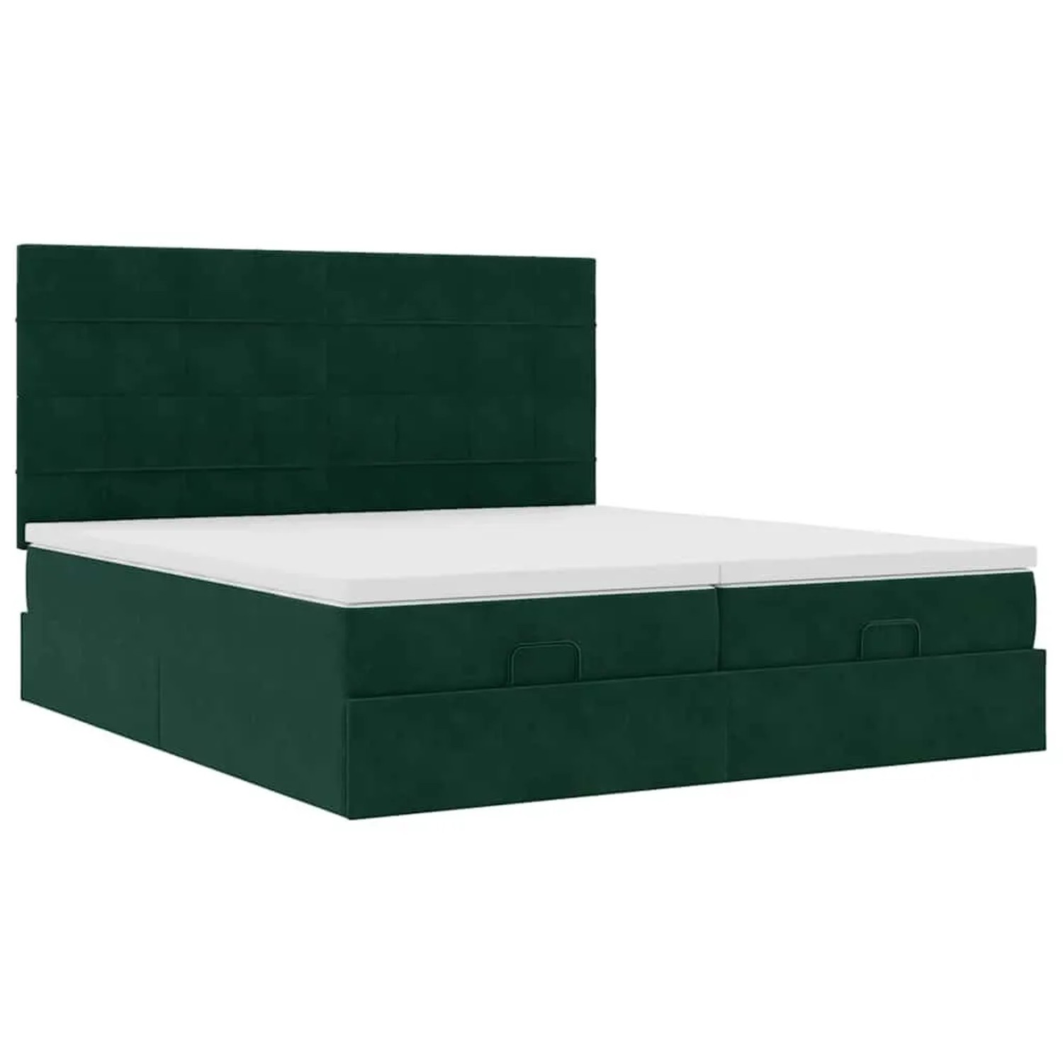 vidaXL Ottoman-Bett mit Matratzen und LEDs Dunkelgrün 180x200 cm Samt 3314624