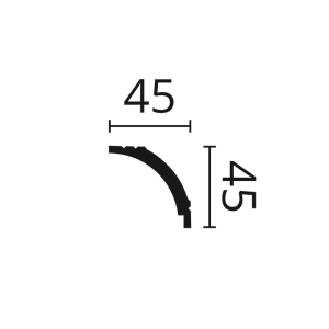 Eckprofil NOEL & MARQUET WT16, 4,5x4,5x200cm, Zierleiste für Decke, weiß.