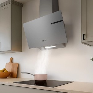 CIARRA Kopffrei Dunstabzugshaube 60cm, Edelstahl, über Kochfeld mit Dampf.