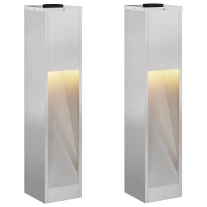 vidaXL Solar LED Wegeleuchte 2 Stk Silber Edelstahl 879720