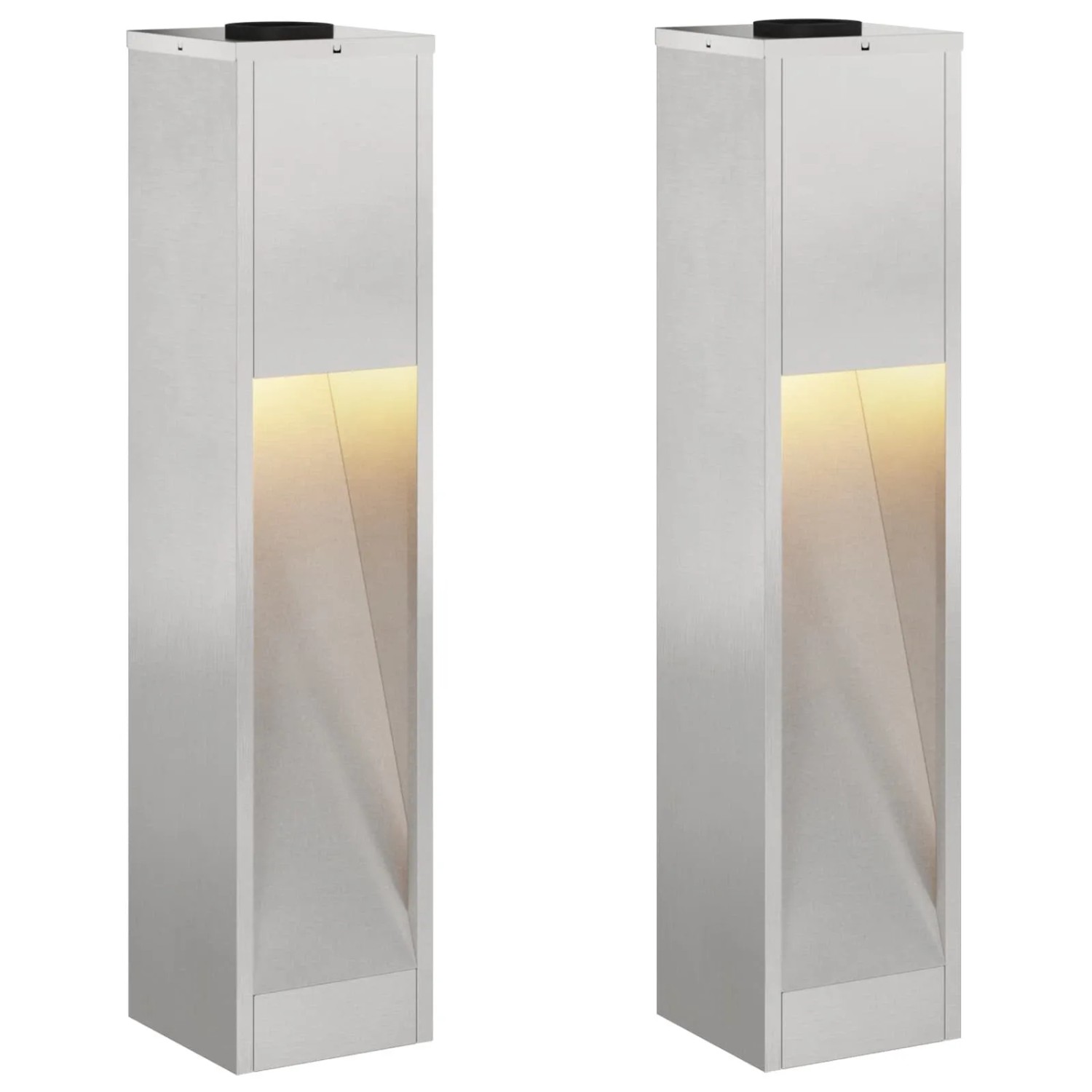 vidaXL Solar LED Wegeleuchte 2 Stk Silber Edelstahl 879720