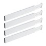 Relaxdays Schubladentrenner 4er Set Bambus Silikon Weiß Längenverstellbar Rutschfest 46 cm bis 56 cm 6 cm x 1,5 cm 0,3 kg