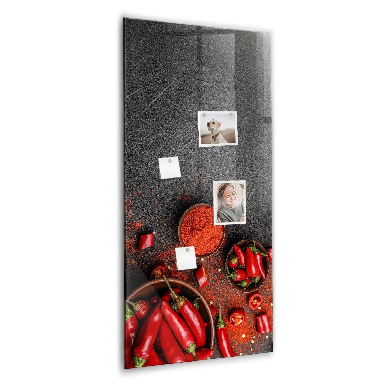 Tulup Beschreibbare Glasmagnettafel Gemahlener Paprika 60x120 cm Magnettafel Büro Glas Weißer Marker Glassboard Magnetis...