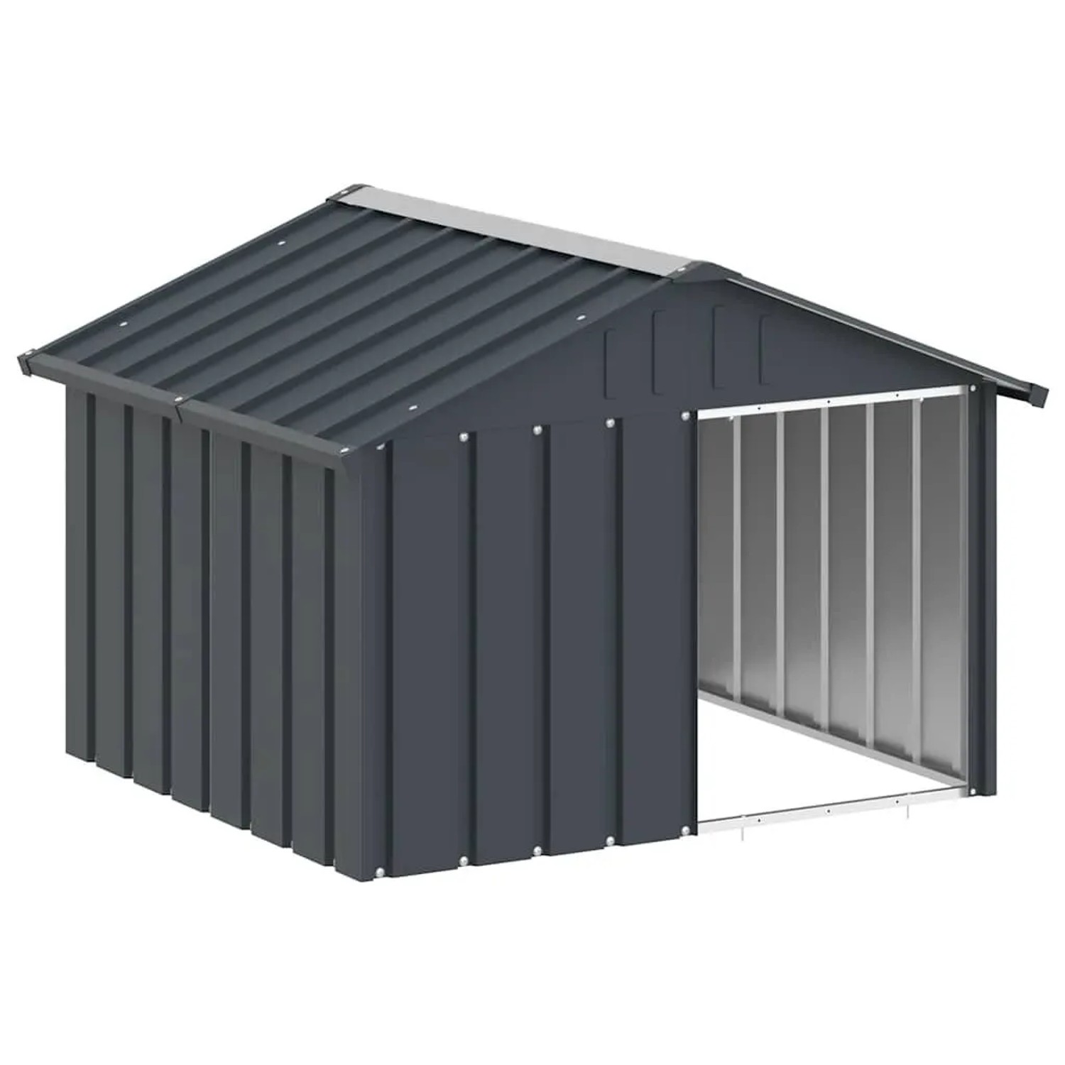 vidaXL Hundehütte Anthrazit 116,5x103x81,5 cm Verzinkter Stahl 171540