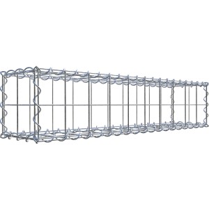 Leere Gabiona Gabione, 20x100x20 cm, Maschenweite 10x10 cm, aus Drahtgitter für Einfassungen und Mauersysteme.