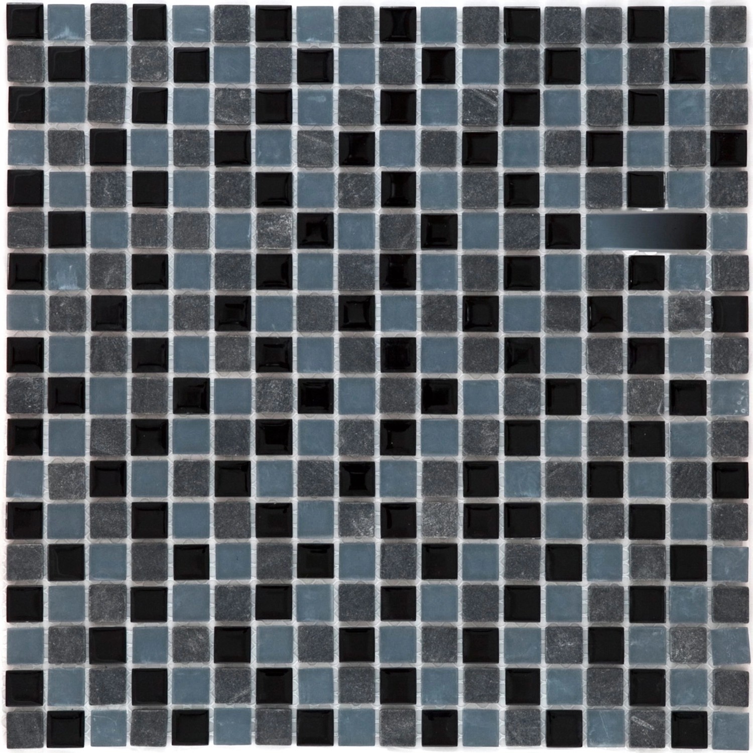 Mosaikmatte Naturstein Schwarz Grau 30 cm x 30 cm günstig online kaufen