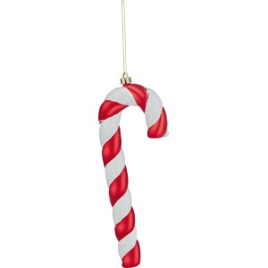 Rot-weiße Zuckerstange, 25 cm, gestreift, als dekorativer Baumbehang für Weihnachten.