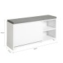 SoBuy Schuhkipper mit 1 Klappe und 2 Offenen Fächern MDF Weiß FSR119-W_5