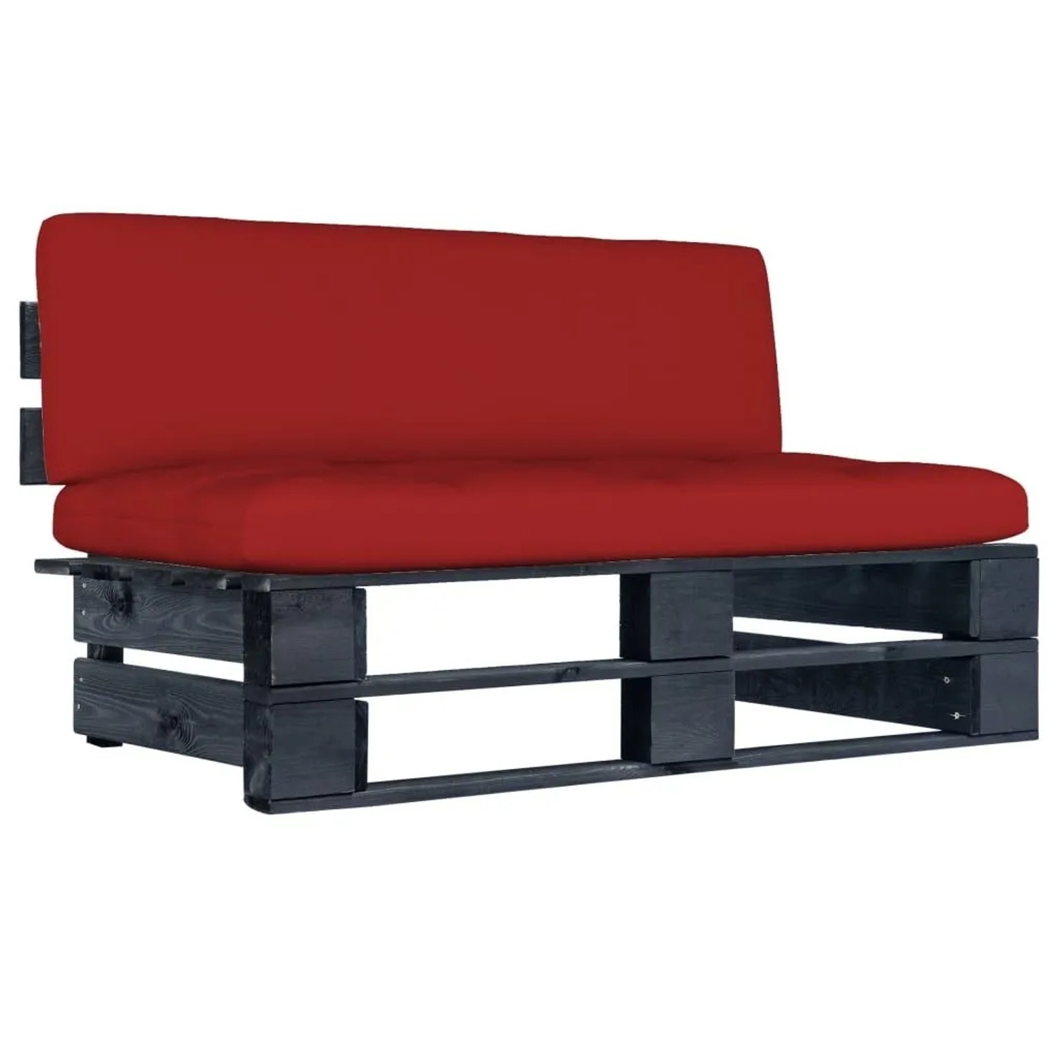 vidaXL Garten-Mittelsofa aus Paletten Schwarz Kiefernholz Imprägniert 3066511