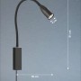 Schwarze LED-Wandleuchte Fischer & Honsel Sten, flexibel, 61 cm hoch, für Schlafzimmer.