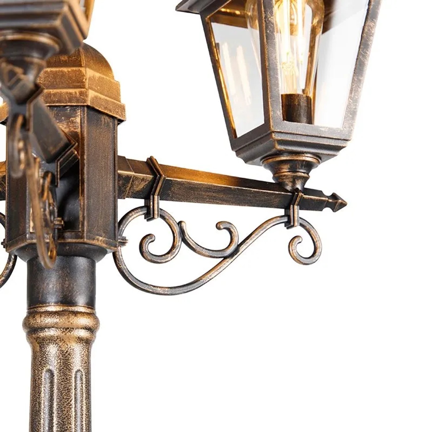 QAZQA Klassische Laterne Antikgold 3-Licht IP44 Hauptstadt_3