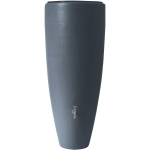 Garantia 2in1 Wasserbehälter 300 l in Grau mit Pflanzschale und Wasserhahn.