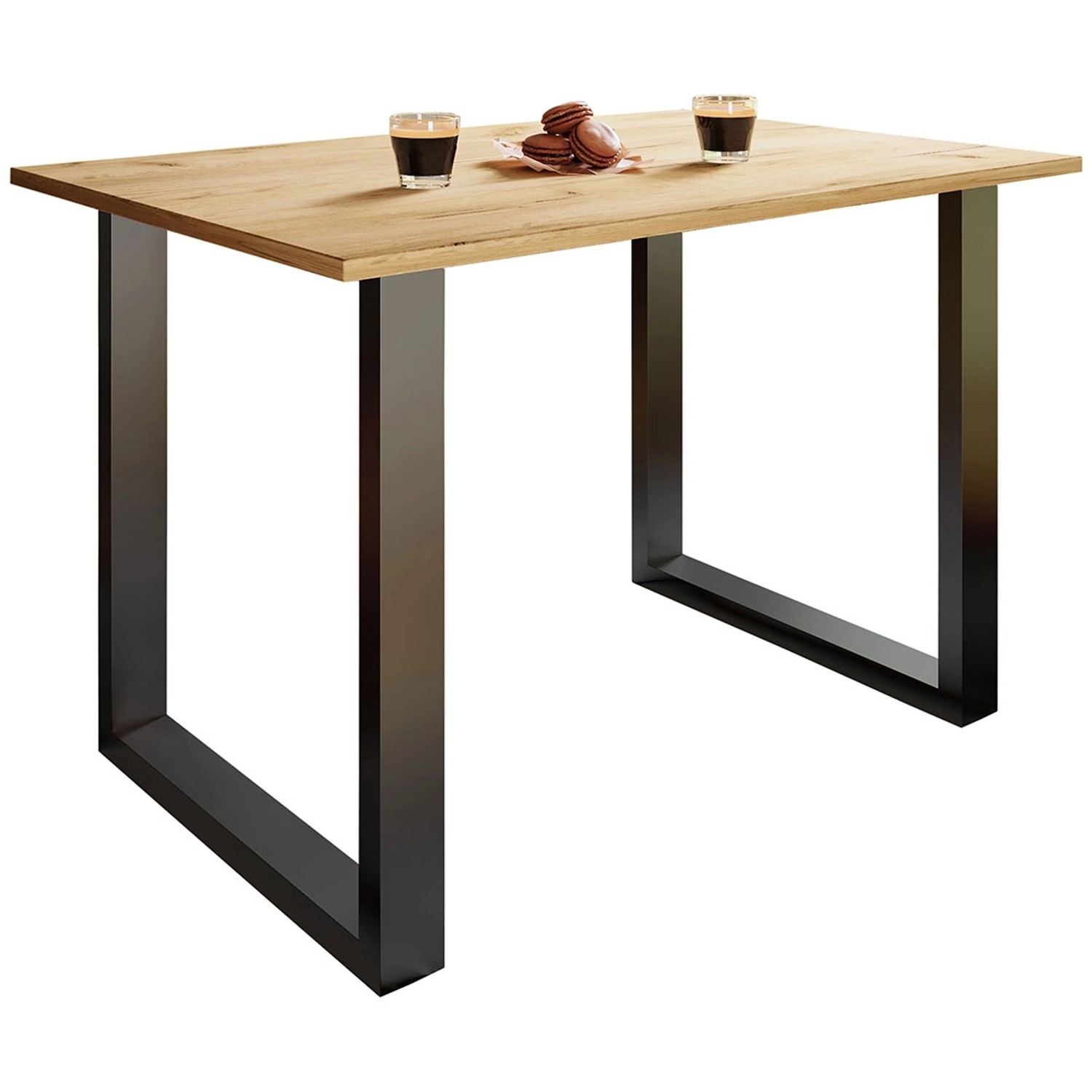 ebuy24 XonaU Esstisch 110x80 Eiche Dekor Schwarz günstig online kaufen