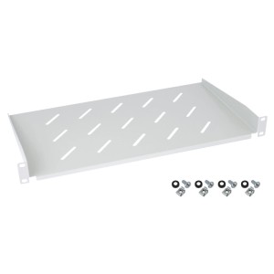 HMF 65499 Fachboden für Serverschrank  19 Zoll  1 HE  250mm Lichtgrau