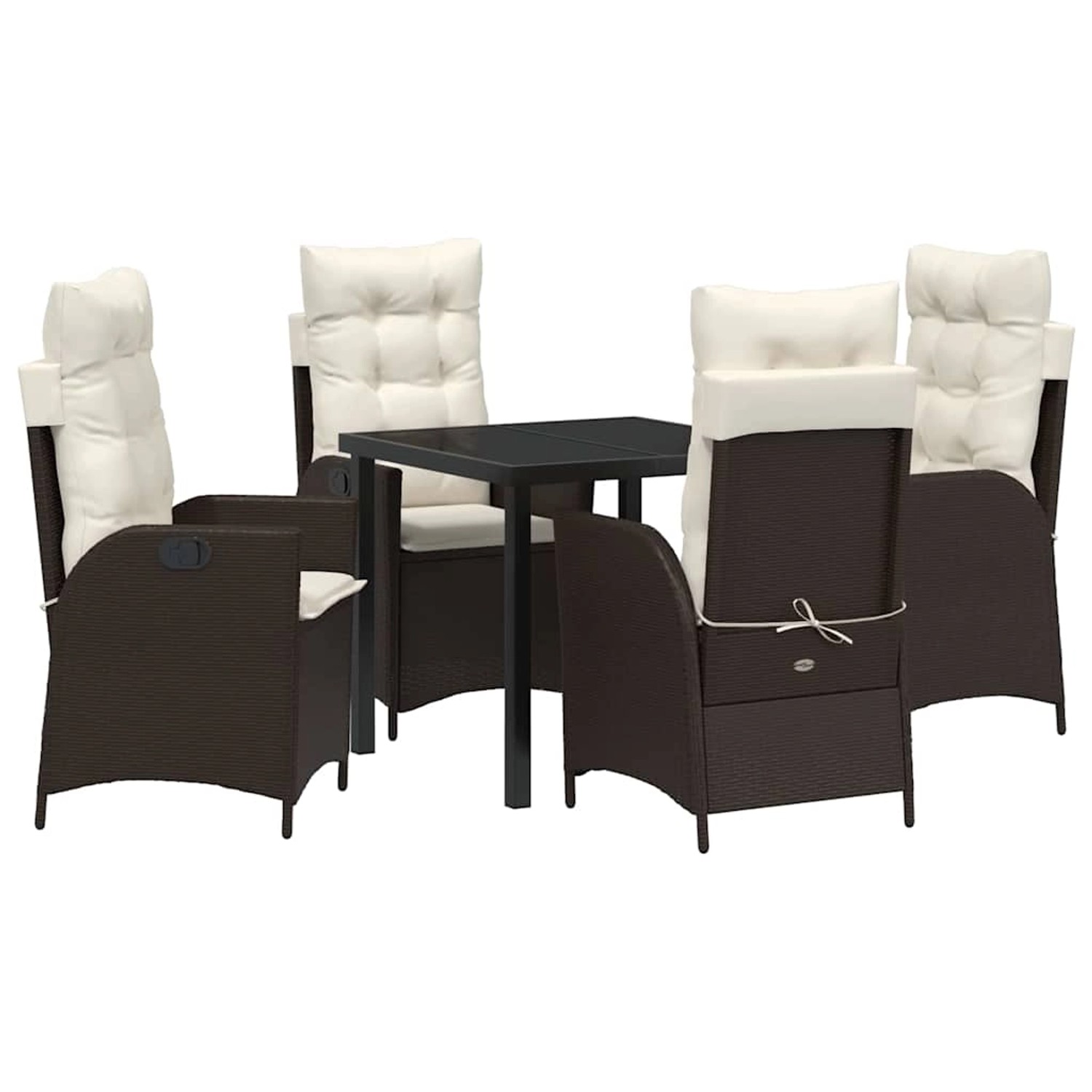 vidaXL Garten Essgruppe 5-Tlg Braun Poly Rattan 3380492 günstig online kaufen