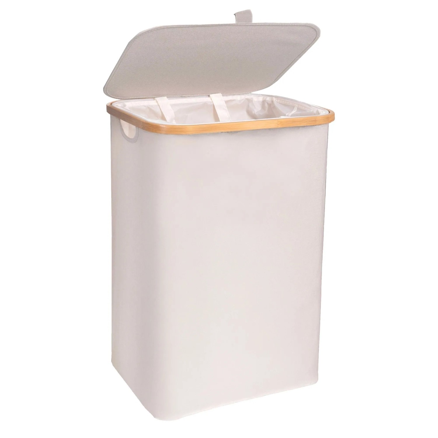 osoltus Wäschesortierer Nelson 1 Fach Wäschekorb Bambus Beige 60 Cm