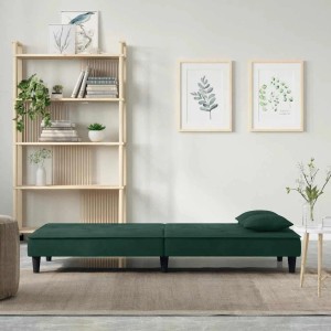 vidaXL Schlafsofa Dunkelgrün Samt 351909
