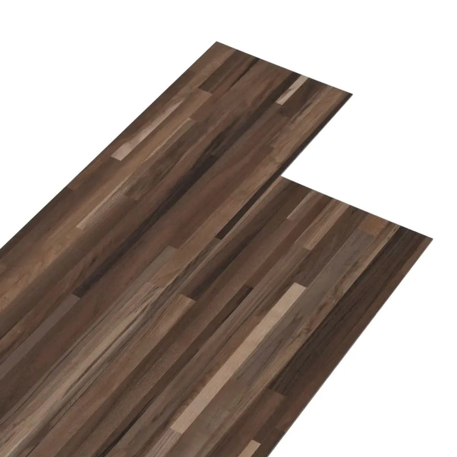 DELUKE Vinylboden PVC-Dielen Selbstklebend Wasserfest 2mm Stärke Rutschfest Laminat Vinyl Bodenbelag Laminatboden Gestreiftes Braun 5,02m²