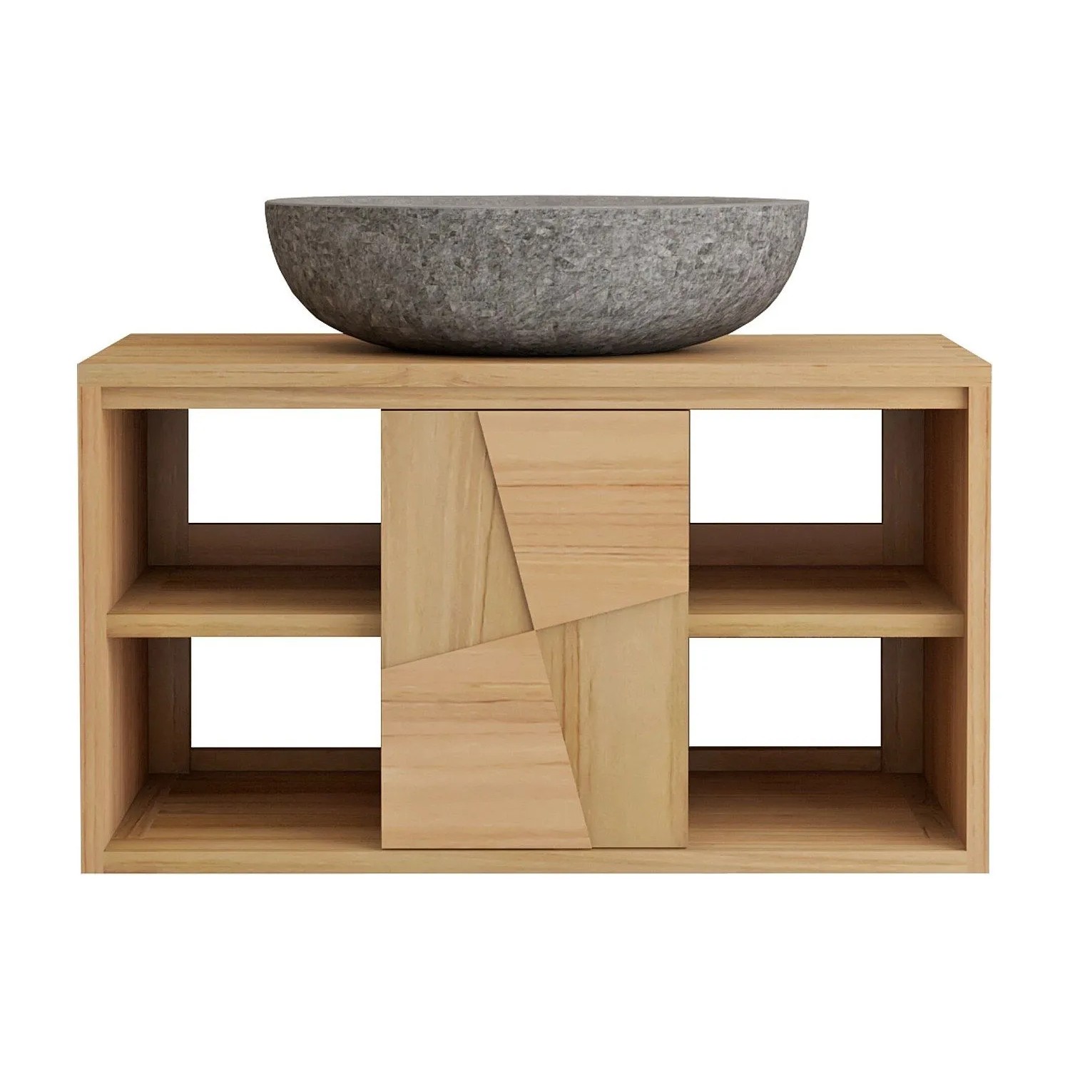 Vente-unique Einzelwaschtisch Sumbawa Naturfarben Hell 80 cm
