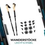 Sportisfaction Carbon Wanderstöcke mit Zubehör, leicht und stabil für Trekking und Outdoor.
