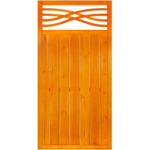 Zaunelement Malaga, 180x90 cm, Pinie, mit dekorativem Bogen. Sichtschutzzaun für Garten.