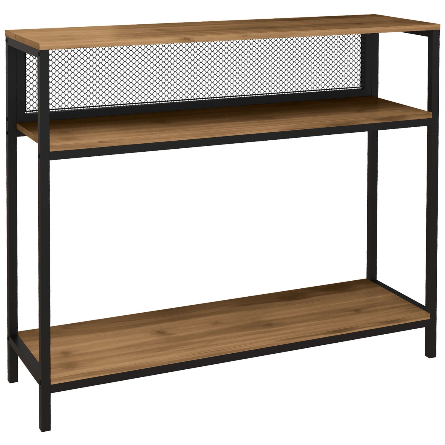 HOMCOM Konsolentisch Spanplatte Eisen 100L x 29,5B x 90H cm Rustikal-Braun
