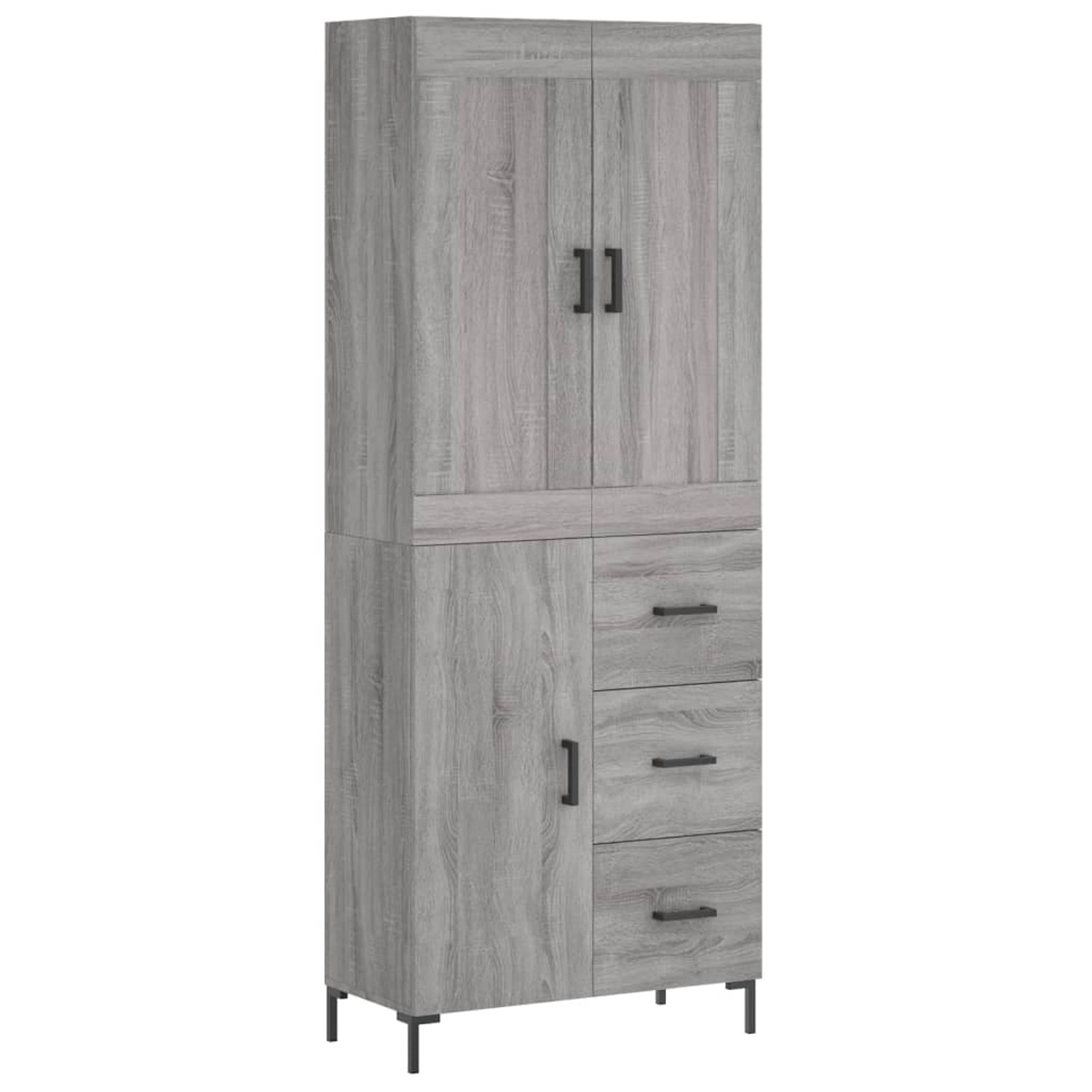 vidaXL Highboard Grau Sonoma 69,5x34x180 cm Holzwerkstoff 3199815 günstig online kaufen