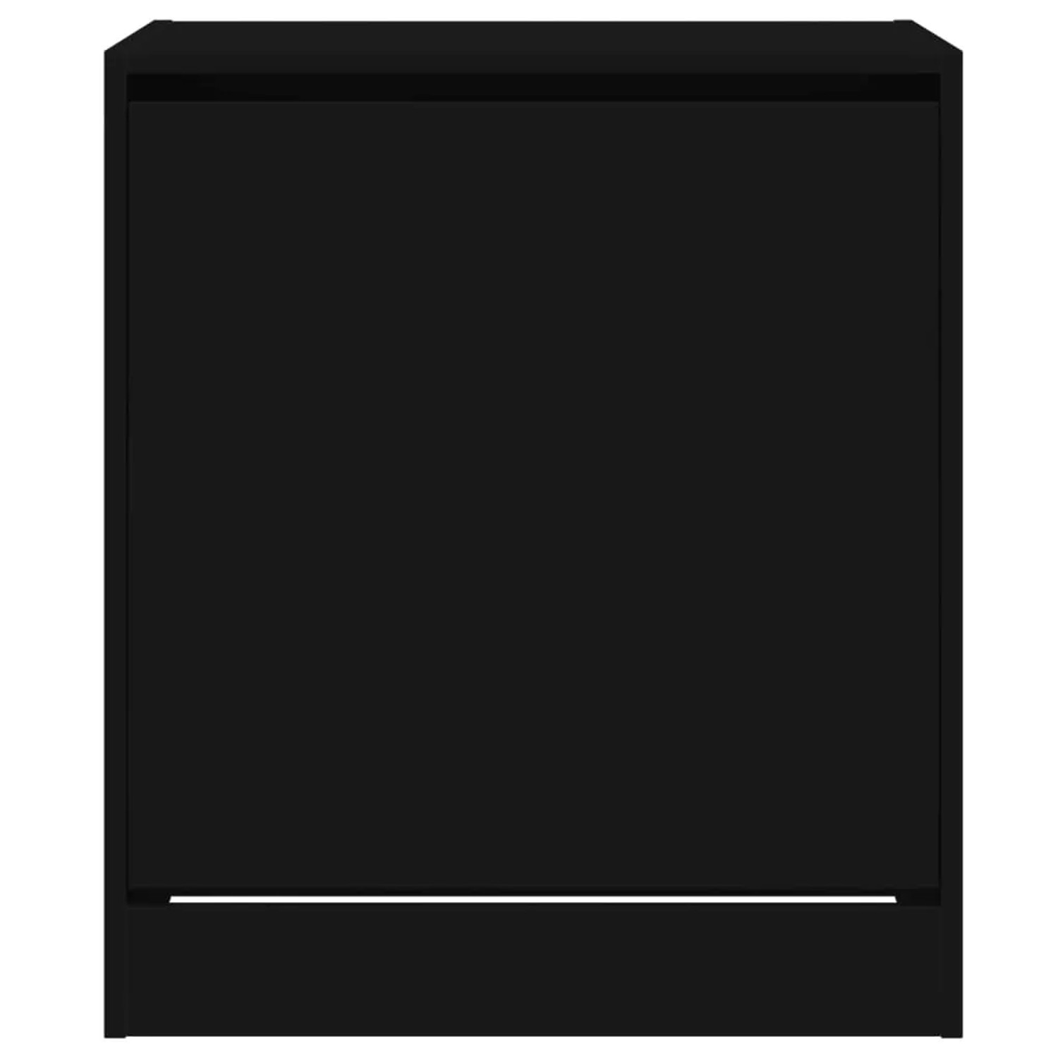 Schwarzer vidaXL Schuhschrank (60x42x69 cm) aus Holzwerkstoff.