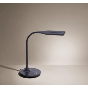 Schwarze LED-Tischleuchte Rafael mit Touchdimmer und verstellbarer Lichtfarbe.