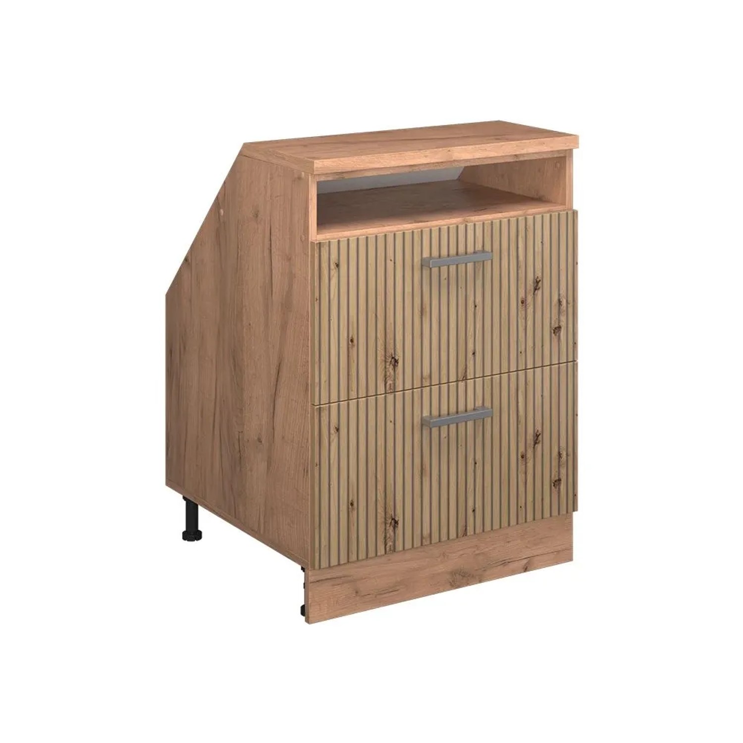 Vicco Küchenschrank für Dachschrägen R-Line Artisan-Eiche 60 x 82 mit 2 Schubladen Schrankkorpus 60 cm Tiefe Art Nr 60265
