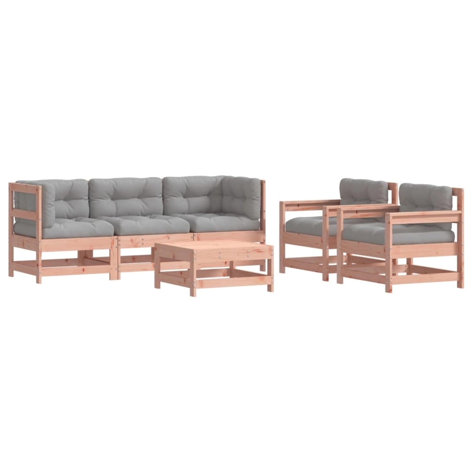 vidaXL 6-Tlg Garten-Lounge-Set mit Kissen Massivholz Douglasie 3185820 günstig online kaufen
